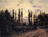 Steele, Theodore Clement - Evening, Poplars and Roadway near Schleissheim